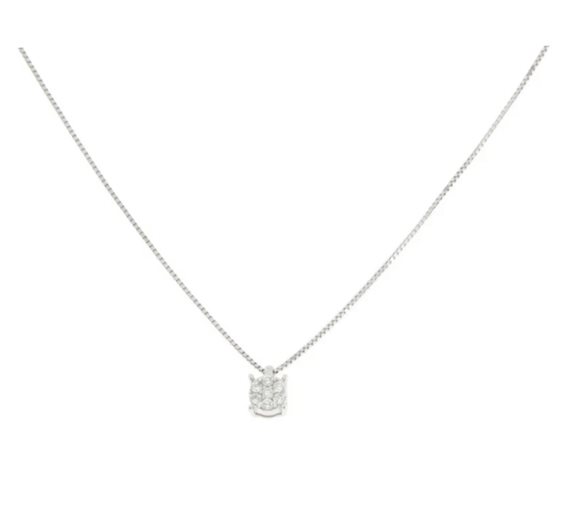 Collier Promesse Femme in Or blanc Diamante 0.21 Ct CFV4 - CFV4